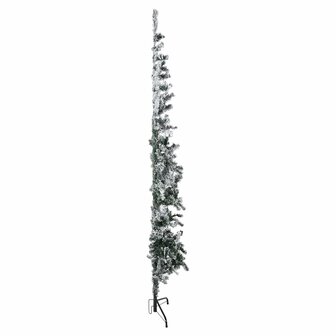 Kunstkerstboom half met sneeuw smal 180 cm 6