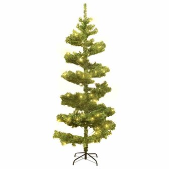 Kunstkerstboom met verlichting en standaard 150 cm PVC groen 2