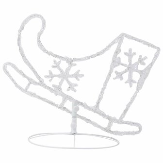 Kerstdecoratie rendieren en slee 260x21x87cm acryl blauw 7