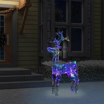 Kerstversiering rendier 90 LED&amp;apos;s 60x16x100 cm acryl 1