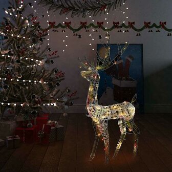 Kerstversiering rendier 140 LED&amp;apos;s 128 cm acryl meerkleurig 1