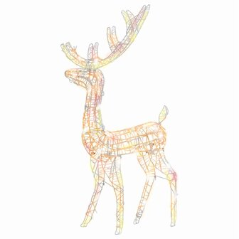 Kerstversiering rendier 140 LED&amp;apos;s 128 cm acryl meerkleurig 2