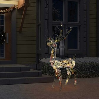 Kerstversiering rendier 140 LED&amp;apos;s 128 cm acryl meerkleurig 3