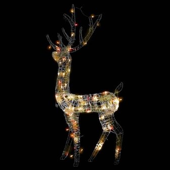 Kerstversiering rendier 140 LED&amp;apos;s 128 cm acryl meerkleurig 4