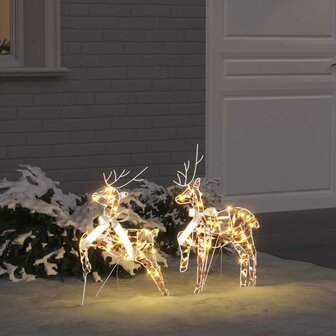 LED Rendieren 2 st 40 LED&amp;apos;s Warmwit 44 x 18 x 65,5 cm PET 1