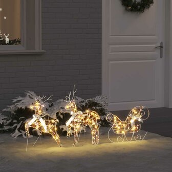 LED Rendieren 3 st 60 LED&amp;apos;s Warmwit 44 x 18 x 65,5 cm PET 1