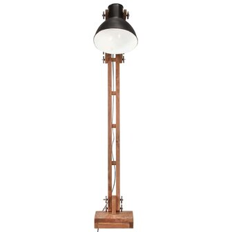 Vloerlamp E27 massief mangohout zwart 3