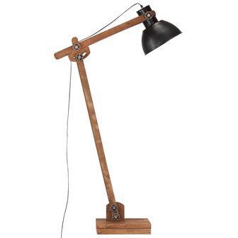 Vloerlamp E27 massief mangohout zwart 4