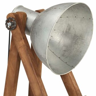 Vloerlamp E27 massief mangohout zilverkleurig 5