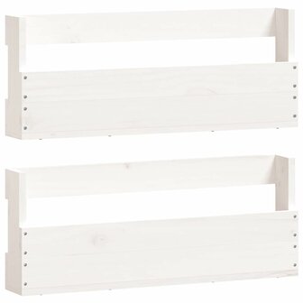 Schoenenrekken 2 st 59x9x23 cm massief grenenhout wit 2
