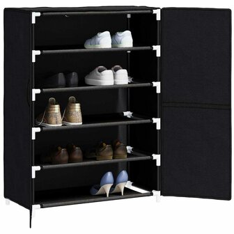 Schoenenkast 60x30x90 cm stof zwart 3