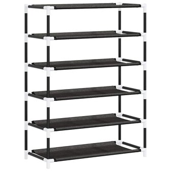 Schoenenkast 60x30x90 cm stof zwart 5