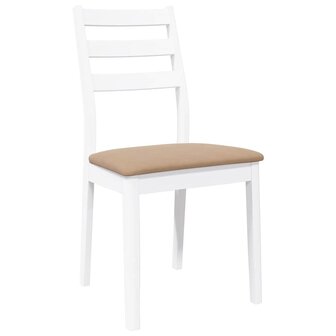 Eetkamerstoelen met kussens 2 st massief hout rubber wit 4