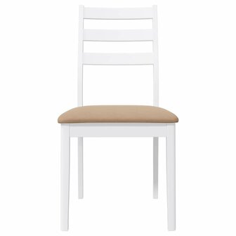 Eetkamerstoelen met kussens 2 st massief hout rubber wit 5