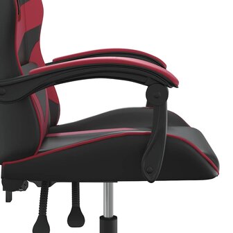 Gamestoel draaibaar kunstleer zwart en wijnrood 7
