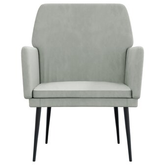 Fauteuil 62x79x79 cm fluweel lichtgrijs 3