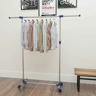 Kledingrek verstelbaar 165x44x150 cm roestvrij staal zilver 1