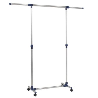 Kledingrek verstelbaar 165x44x150 cm roestvrij staal zilver 2