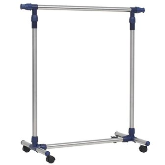Kledingrek verstelbaar 165x44x150 cm roestvrij staal zilver 3