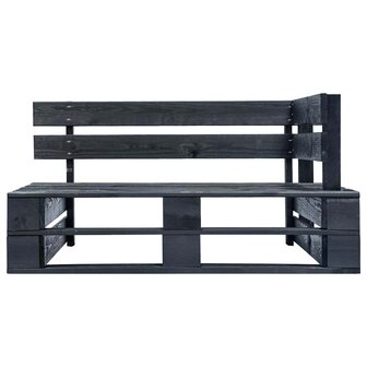 Tweezitsbank pallet met kussens zwart ge&iuml;mpregneerd grenenhout 5