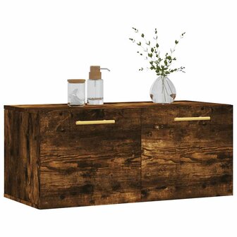Wandkast 80x36,5x35 cm bewerkt hout gerookt eikenkleurig 9