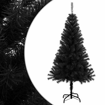 Kunstkerstboom met standaard 120 cm PVC zwart 2