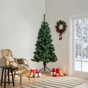 Kunstkerstboom hoek 180 cm PVC groen 1