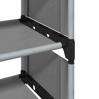 Schoenenrek 4-laags 54x28x55 cm nonwoven stof grijs 7