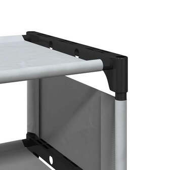 Schoenenrek 4-laags 54x28x55 cm nonwoven stof grijs 8