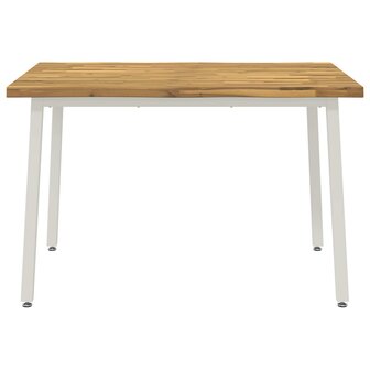 Live Edge Eettafel 90 x 55 x 75 cm Massief Acaciahout Wit 4