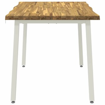 Live Edge Eettafel 90 x 55 x 75 cm Massief Acaciahout Wit 5