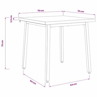 Live Edge Eettafel 70 x 70 x 75 cm Massief Acaciahout 9