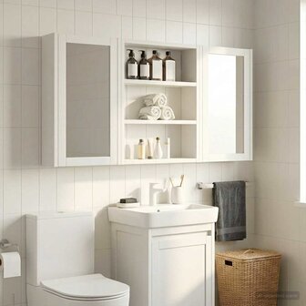 Badkamerwandkast Wit 40 x 10 x 50 cm Geconstrueerd hout 4