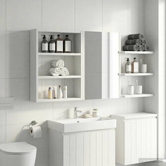 Badkamerwandkast Wit 40 x 10 x 50 cm Geconstrueerd hout 5