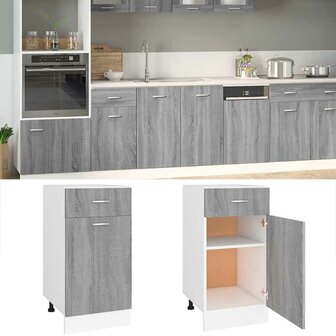 Onderkast met lade Lyon 40x46x81,5 cm bewerkt hout grijs sonoma 1