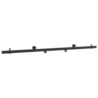 Schuifdeurbeslagset 200 cm Staal Zwart 2