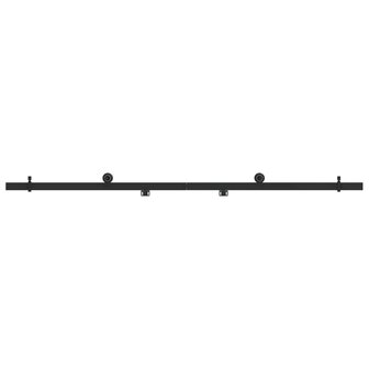 Schuifdeurbeslagset 200 cm Staal Zwart 3