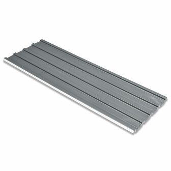 Dakpaneel 12 st Grijs 129 x 45 cm Gegalvaniseerd staal 1