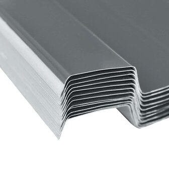 Dakpaneel 12 st Grijs 129 x 45 cm Gegalvaniseerd staal 3