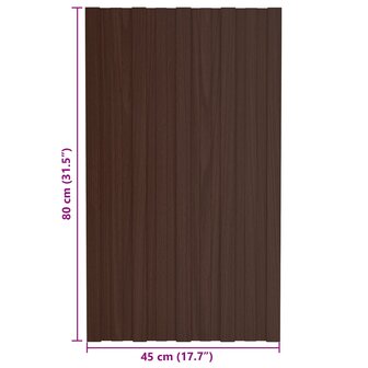 Dakpaneel 36 st Bruin 80 x 45 cm Verzinkt staal 6
