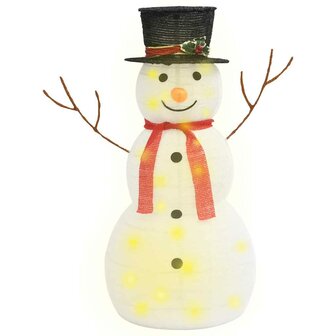 Decoratieve sneeuwpop LED 90 cm luxe stof 2