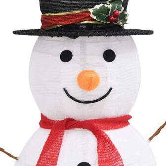 Decoratieve sneeuwpop LED 90 cm luxe stof 5