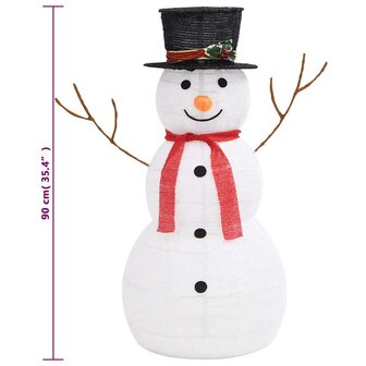 Decoratieve sneeuwpop LED 90 cm luxe stof 8