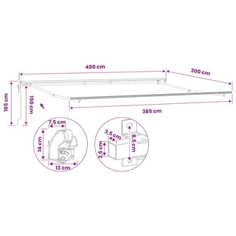 Luifel Frame 4x3 m Automatische Terugrol Aluminium 8