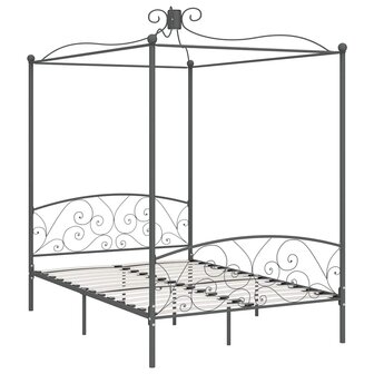 Hemelbedframe metaal grijs 120x200 cm 2