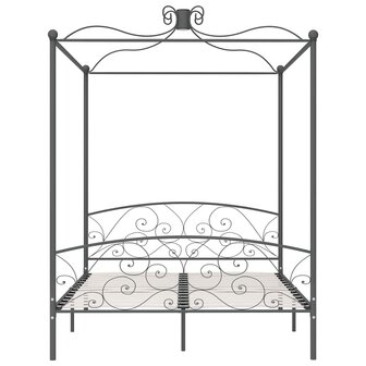 Hemelbedframe metaal grijs 160x200 cm 3