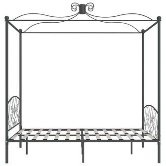 Hemelbedframe metaal grijs 160x200 cm 4