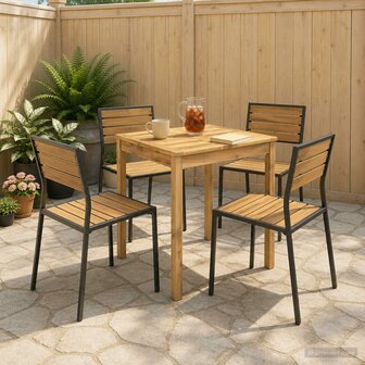 Tuintafel Witgewassen 60 x 60,5 x 75 cm 1