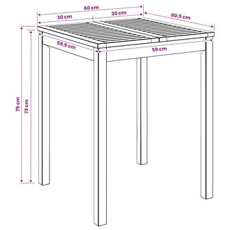 Tuintafel Witgewassen 60 x 60,5 x 75 cm 7