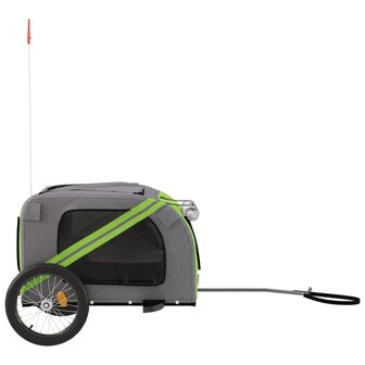 Hondenfietstrailer oxford stof en ijzer groen en grijs 7